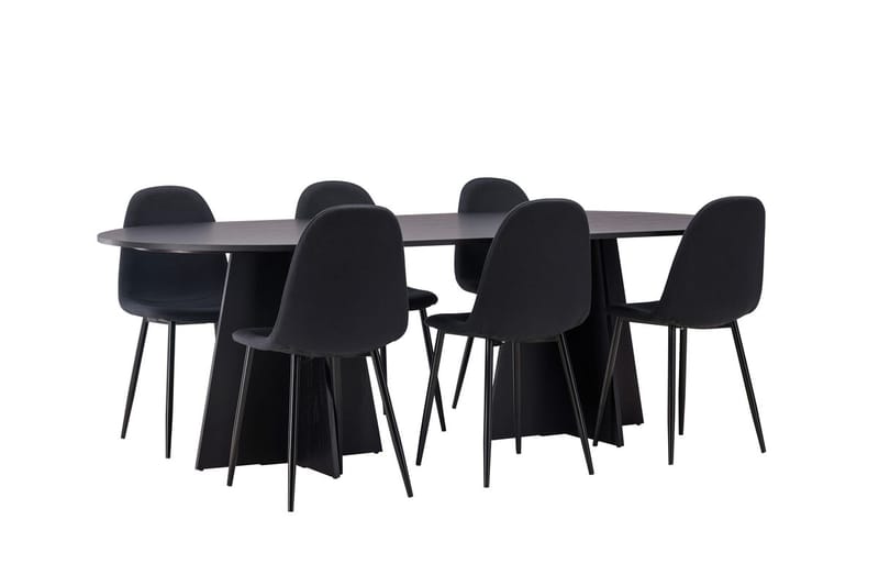 Bariso Matbord 230x115x75 cm Oval med 6 Polar Matstol - Möbler - Bord & matgrupp - Matgrupp