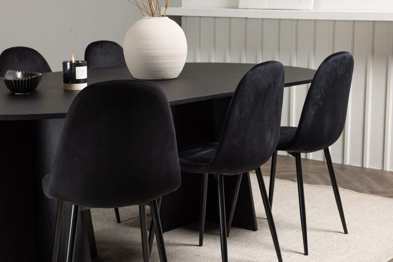 Bariso Matbord 230x115x75 cm Oval med 6 Polar Köksstol - Möbler - Bord & matgrupp - Matgrupp