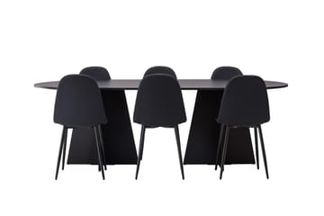 Bariso Matbord 230x115x75 cm Oval med 6 Polar Matstol - Möbler - Bord & matgrupp - Matgrupp