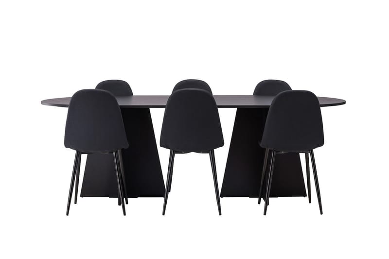 Bariso Matbord 230x115x75 cm Oval med 6 Polar Matstol - Möbler - Bord & matgrupp - Matgrupp
