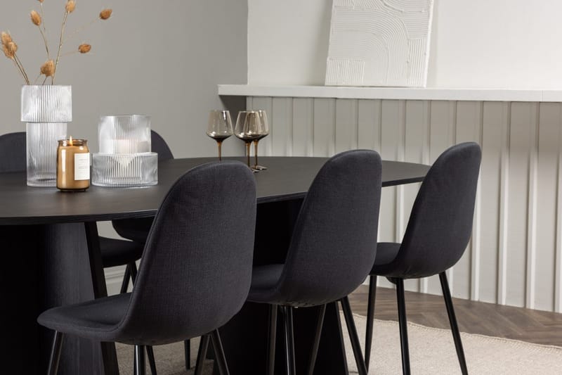 Bariso Matbord 230x115x75 cm Oval med 6 Polar Matstol - Möbler - Bord & matgrupp - Matgrupp