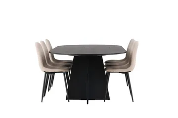 Bariso Matbord 230x115x75 cm Oval med 6 Polar Matstol - Möbler - Bord & matgrupp - Matgrupp