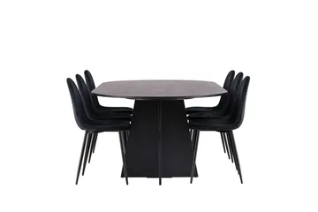 Bariso Matbord 230x115x75 cm Oval med 6 Polar Köksstol - Möbler - Bord & matgrupp - Matgrupp
