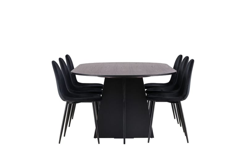 Bariso Matbord 230x115x75 cm Oval med 6 Polar Köksstol - Möbler - Bord & matgrupp - Matgrupp