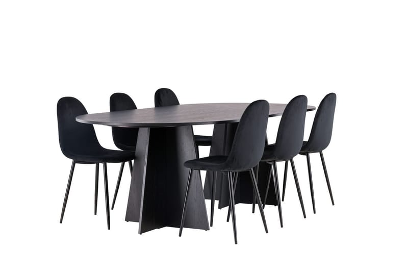Bariso Matbord 230x115x75 cm Oval med 6 Polar Köksstol - Möbler - Bord & matgrupp - Matgrupp