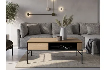 Basici Soffbord 110 cm med Lådor i Trä med Mörkt Trä - Brun - Möbler - Bord & matgrupp - Soffbord