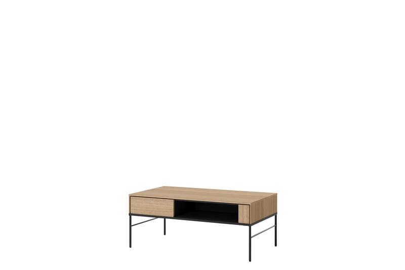 Basici Soffbord 110 cm med Lådor i Trä med Mörkt Trä, Brun