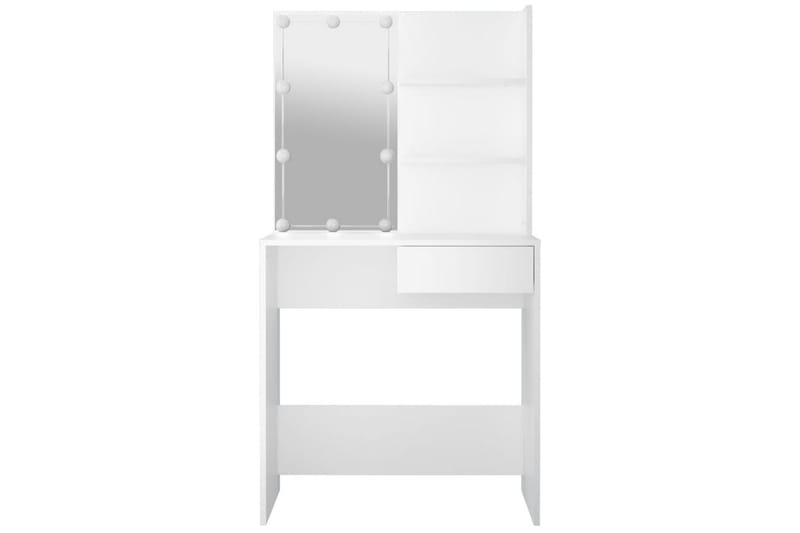 beBasic Sminkbord med LED vit 74,5x40x141 cm - White - Sminkbord & toalettbord