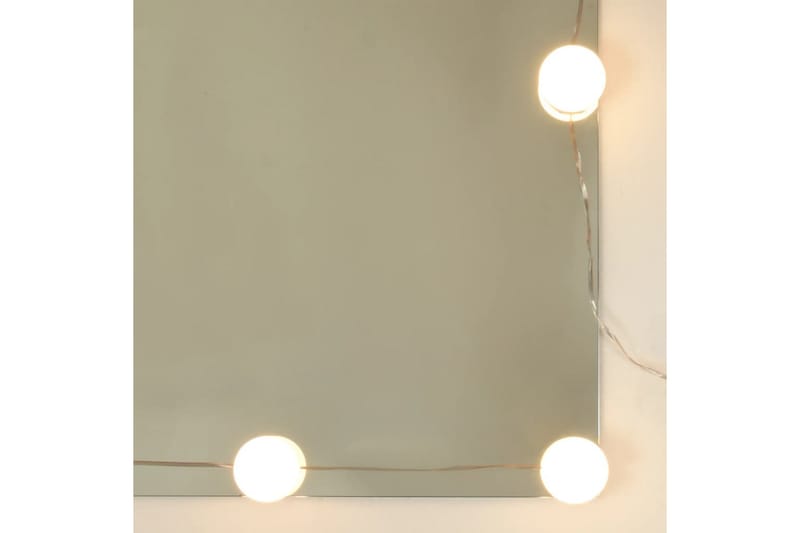 beBasic Sminkbord med LED vit högglans 60x40x140 cm - White - Sminkbord & toalettbord