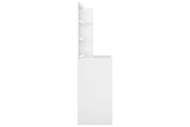 beBasic Sminkbord med LED vit högglans 74,5x40x141 cm - White - Sminkbord & toalettbord