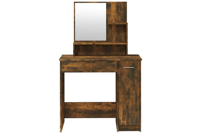 beBasic Sminkbord med spegel rökfärgad ek 86,5x35x136 cm - Brown - Sminkbord & toalettbord