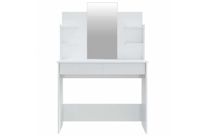 beBasic Sminkbord med spegel vit högglans 96x40x142 cm - White - Sminkbord & toalettbord