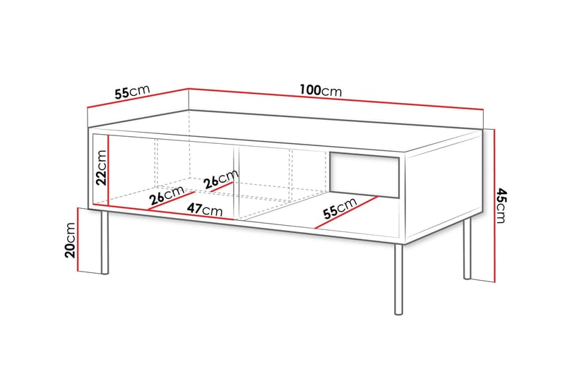 Belonger Soffbord 100 cm - Svart - Möbler - Bord & matgrupp - Soffbord