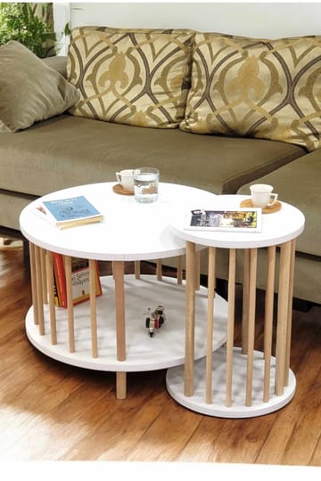 Belvo Soffbordsset 60x43 cm - Vit - Möbler - Bord & matgrupp - Soffbord