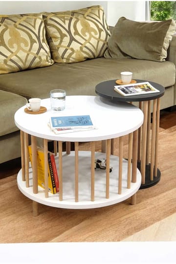 Belvo Soffbordsset 60x43 cm - Vitt/Antracit - Möbler - Bord & matgrupp - Soffbord