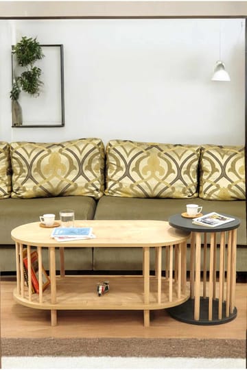 Belvo Soffbordsset 90x43x45 cm - Sapphire Oak och antracit - Möbler - Bord & matgrupp - Soffbord