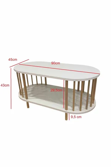 Belvo Soffbordsset 90x43x45 cm - Sapphire Oak och vit - Möbler - Bord & matgrupp - Soffbord
