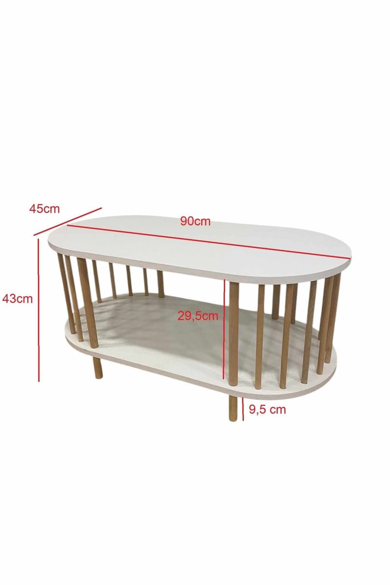 Belvo Soffbordsset 90x43x45 cm - Sapphire Oak och vit - Möbler - Bord & matgrupp - Soffbord
