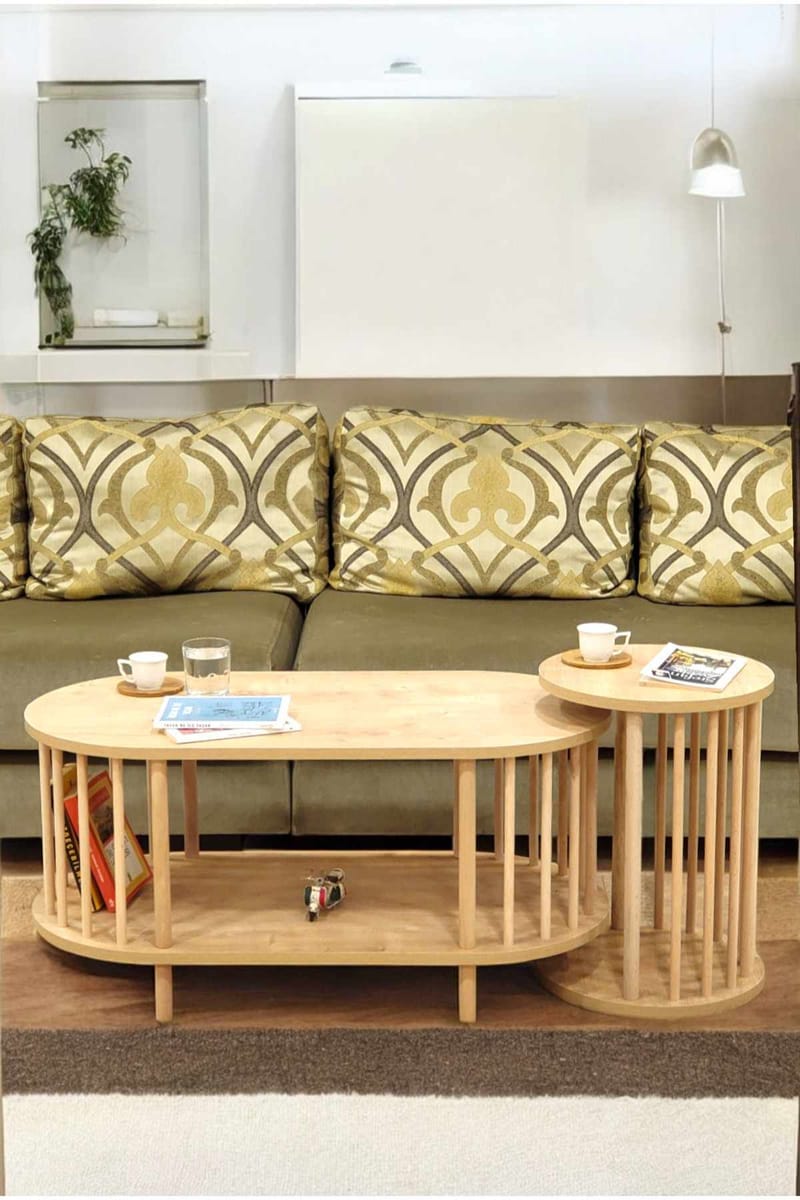 Belvo Soffbordsset 90x43x45 cm - Sapphire Oak - Möbler - Bord & matgrupp - Soffbord