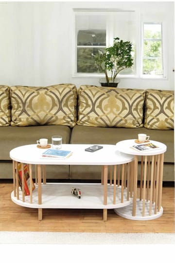 Belvo Soffbordsset 90x43x45 cm - Vit - Möbler - Bord & matgrupp - Soffbord