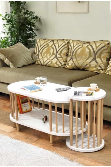 Belvo Soffbordsset 90x43x45 cm - Vit - Möbler - Bord & matgrupp - Soffbord