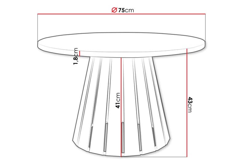 Berber Soffbord 75 cm - Svart/Vit - Möbler - Bord & matgrupp - Soffbord