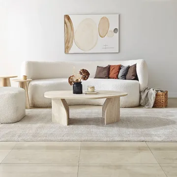 Berriaren Soffbord 100 cm - travertin och rökfärgad - Möbler - Bord & matgrupp - Soffbord