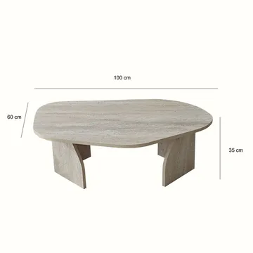 Berriaren Soffbord 100 cm - travertin och rökfärgad - Möbler - Bord & matgrupp - Soffbord