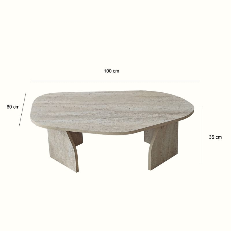 Berriaren Soffbord 100 cm - travertin och rökfärgad - Möbler - Bord & matgrupp - Soffbord