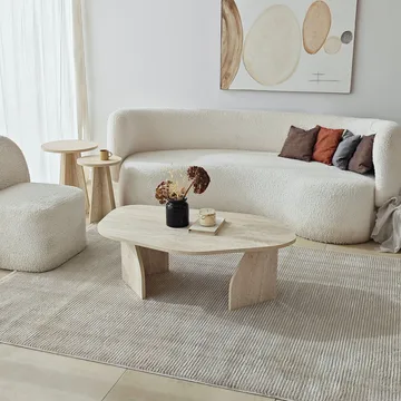 Berriaren Soffbord 100 cm - travertin och rökfärgad - Möbler - Bord & matgrupp - Soffbord