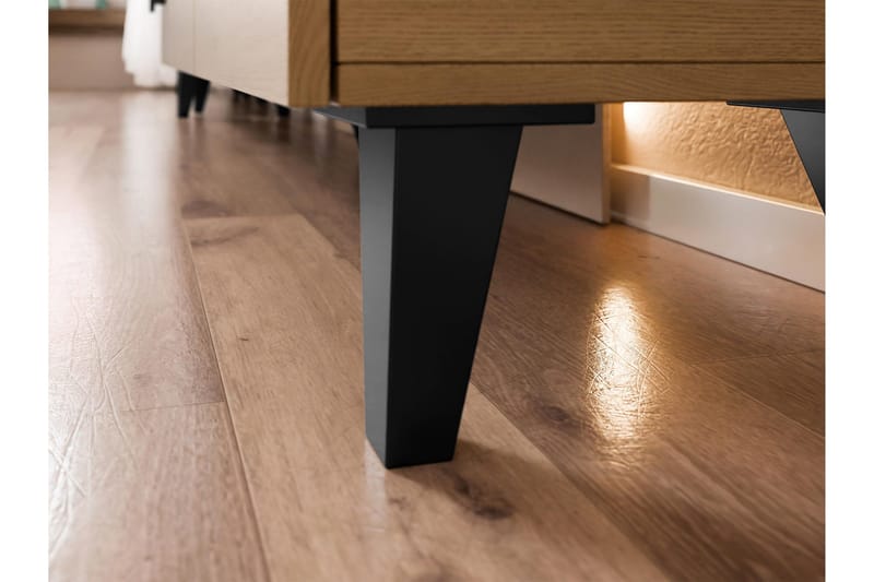 Betsi Rektangulärt Soffbord 100 cm med Lådor i Trä med Metallben - Beige - Möbler - Bord & matgrupp - Soffbord