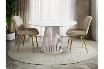 Beylen Matbord 100 cm Rund - Vit/Beige - Möbler - Bord & matgrupp - Matbord & köksbord