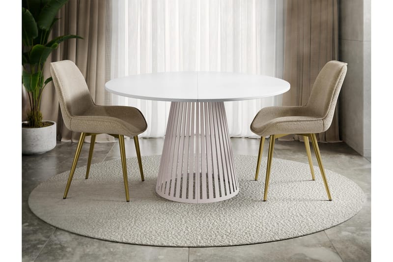 Beylen Matbord 100 cm Rund - Vit/Beige - Möbler - Bord & matgrupp - Matbord & köksbord