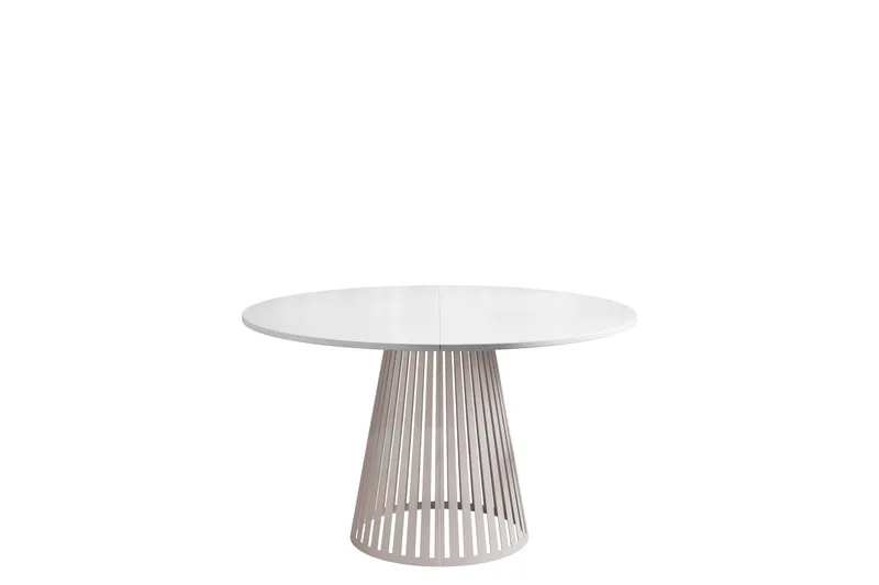 Beylen Matbord 100 cm Rund, Vit/Beige