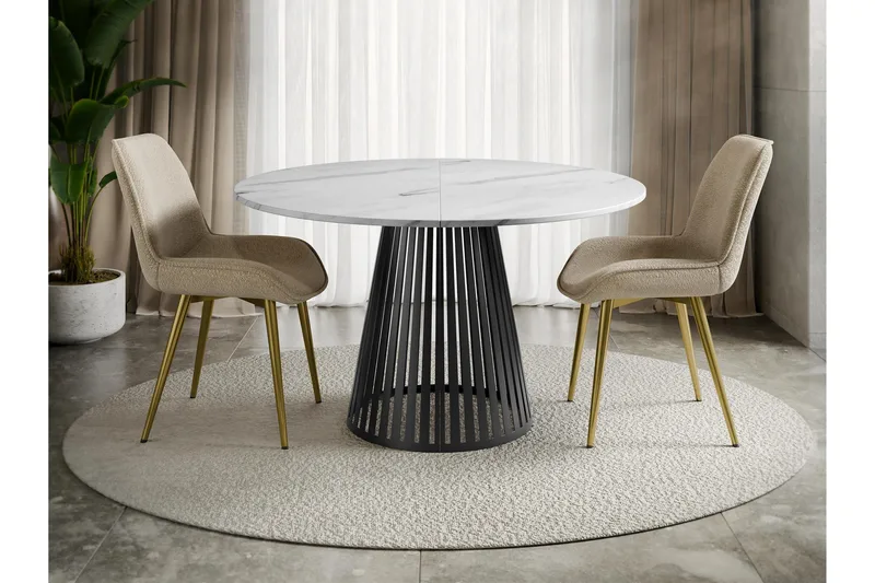 Beylen Matbord 100 cm Rund - Vit/Svart - Möbler - Bord & matgrupp - Matbord & köksbord