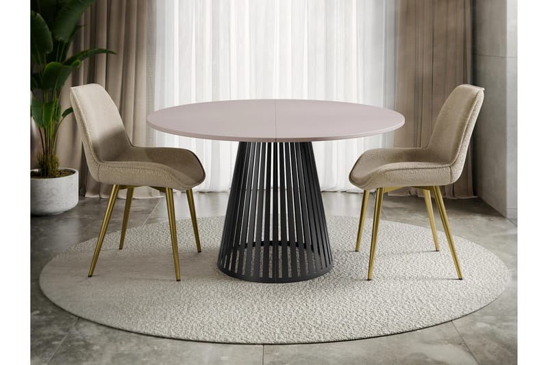 Beylen Matbord 120 cm Rund - Beige/Svart - Möbler - Bord & matgrupp - Matbord & köksbord