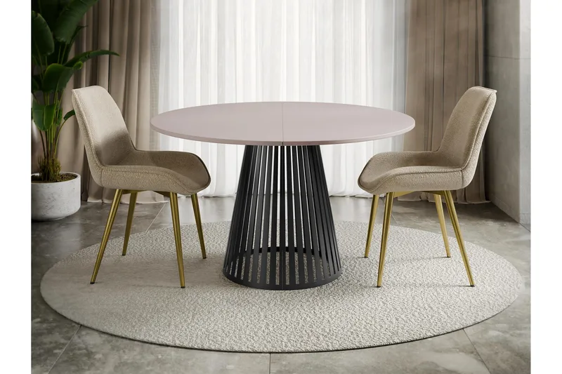 Beylen Matbord 120 cm Rund - Beige/Svart - Möbler - Bord & matgrupp - Matbord & köksbord