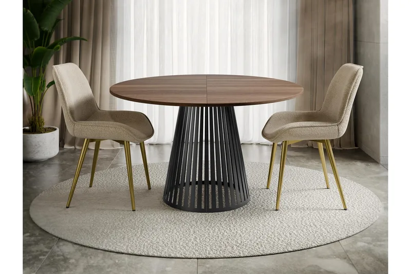 Beylen Matbord 120 cm Rund - Brun/Svart - Möbler - Bord & matgrupp - Matbord & köksbord