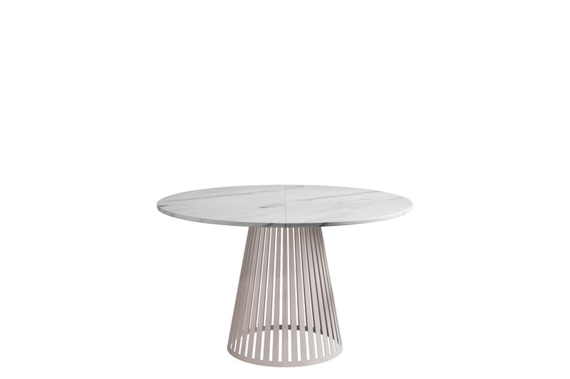 Beylen Matbord 120 cm Rund, Vit/Beige