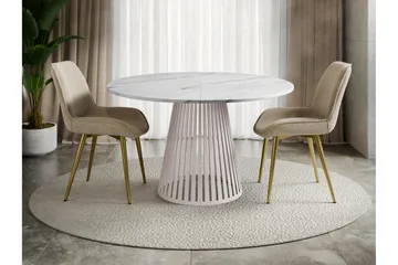 Beylen Matbord 120 cm Rund - Vit/Beige - Möbler - Bord & matgrupp - Matbord & köksbord