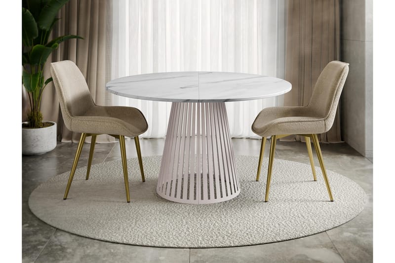 Beylen Matbord 120 cm Rund - Vit/Beige - Möbler - Bord & matgrupp - Matbord & köksbord