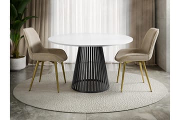 Beylen Matbord 120 cm Rund - Vit/Svart - Möbler - Bord & matgrupp - Matbord & köksbord