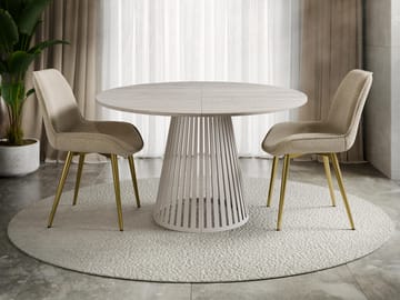 Beylen Matbord Rund Förlängningsbart 120-196 cm - beige travertin - Möbler - Bord & matgrupp - Matbord & köksbord