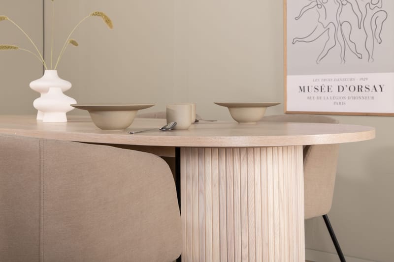 Biana Matgrupp 200 cm Oval inkl 4 Berita Stolar - Beige/Svart - Möbler - Bord & matgrupp - Matgrupp