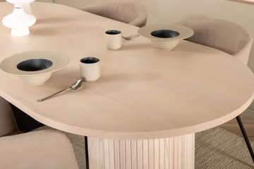 Biana Matgrupp 200 cm Oval inkl 4 Berita Stolar - Beige/Svart - Möbler - Bord & matgrupp - Matgrupp