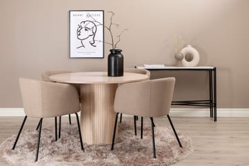Bianca Matbord 110 cm Runt med 4 Berit Karmstol med Armstöd - Möbler - Bord & matgrupp - Matgrupp