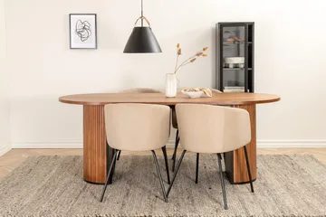 Bianca Matbord 200 cm Ovalt med 4 Berit Karmstol med Armstöd - Möbler - Bord & matgrupp - Matgrupp