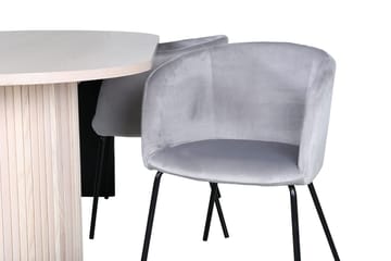 Bianca Matbord 200 cm Ovalt med 4 Berit Karmstol med Armstöd - Möbler - Bord & matgrupp - Matgrupp