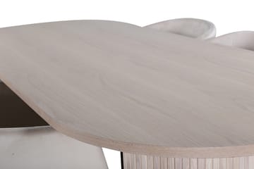 Bianca Matbord 200 cm Ovalt med 4 Berit Karmstol Sammet med Armstöd - Möbler - Bord & matgrupp - Matgrupp