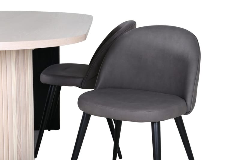 Bianca Matbord 200 cm Ovalt med 4 Velvet Stitches Matstol - Möbler - Bord & matgrupp - Matgrupp